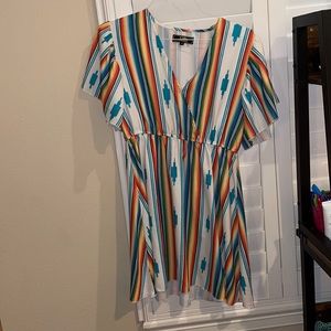 Multicolored Aztec print dress